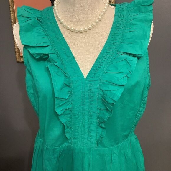NWT 🥰 J. Crew V-Neck Smocked MIDI Dress 👗 - Picture 7 of 9